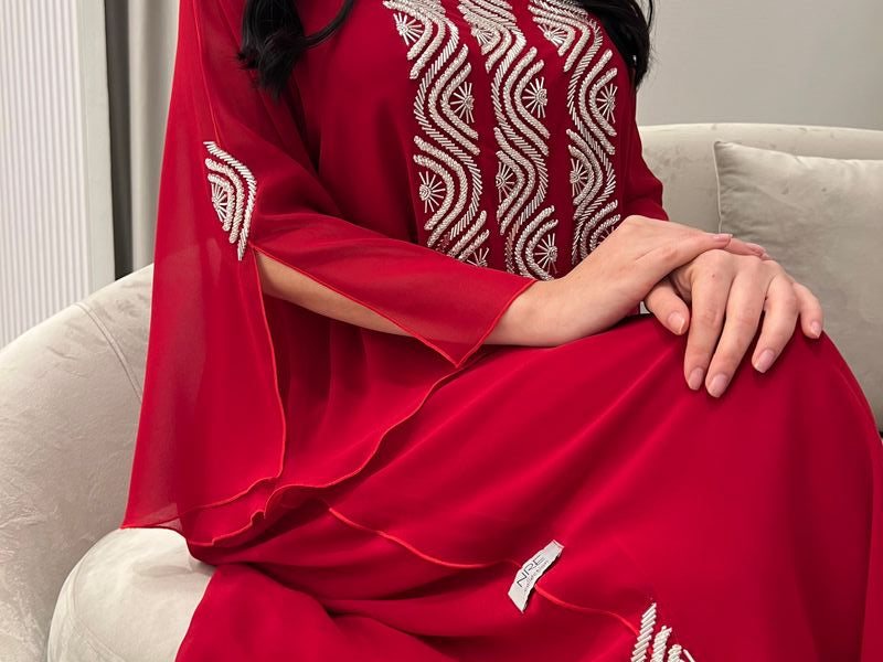 2 Pc Chiffon Handmade Embroidery